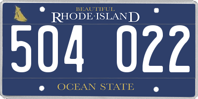 RI license plate 504022