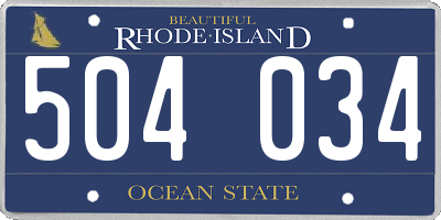 RI license plate 504034