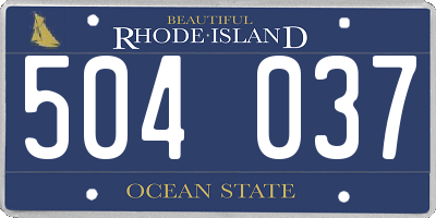 RI license plate 504037