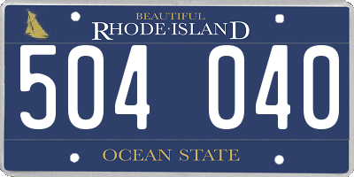 RI license plate 504040
