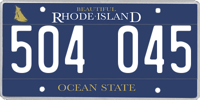 RI license plate 504045