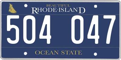 RI license plate 504047