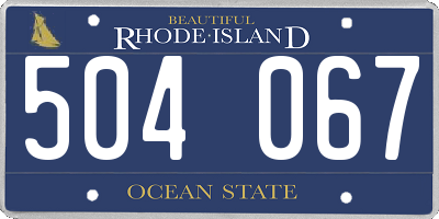 RI license plate 504067