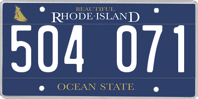 RI license plate 504071