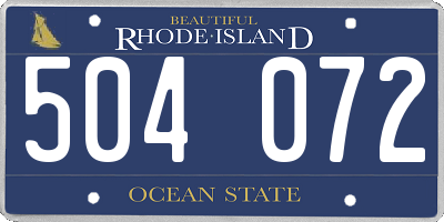 RI license plate 504072