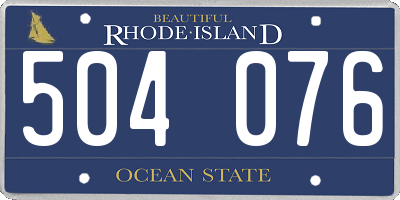 RI license plate 504076