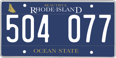 RI license plate 504077