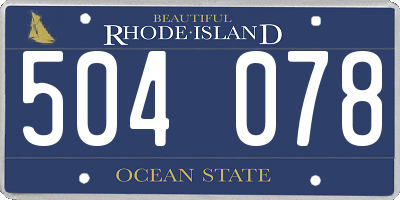 RI license plate 504078