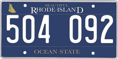 RI license plate 504092