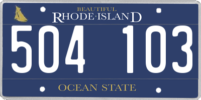 RI license plate 504103