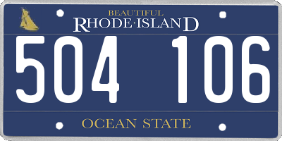 RI license plate 504106