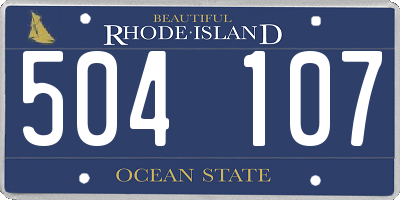 RI license plate 504107