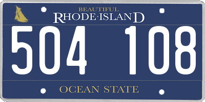 RI license plate 504108
