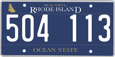RI license plate 504113