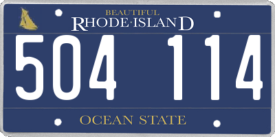 RI license plate 504114