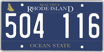 RI license plate 504116