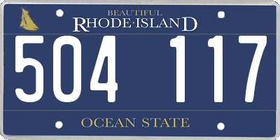 RI license plate 504117