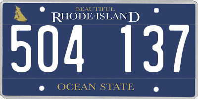 RI license plate 504137