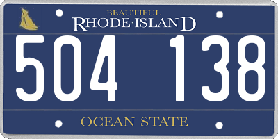 RI license plate 504138