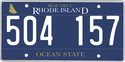 RI license plate 504157