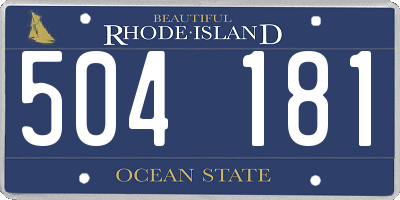 RI license plate 504181