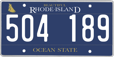 RI license plate 504189