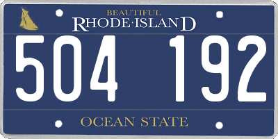 RI license plate 504192