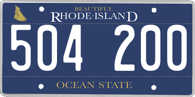 RI license plate 504200