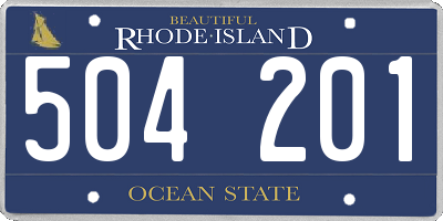 RI license plate 504201
