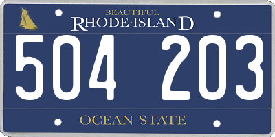 RI license plate 504203