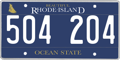 RI license plate 504204