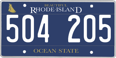 RI license plate 504205