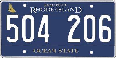 RI license plate 504206