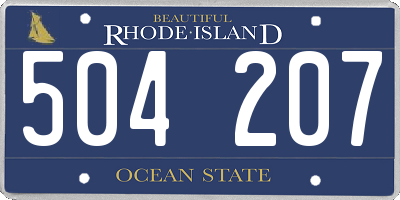 RI license plate 504207