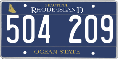 RI license plate 504209