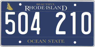 RI license plate 504210