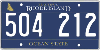 RI license plate 504212