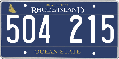 RI license plate 504215