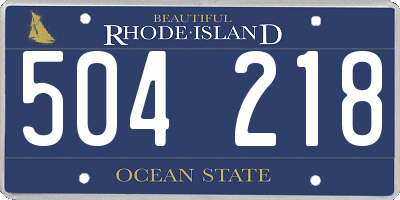 RI license plate 504218