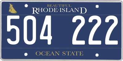 RI license plate 504222