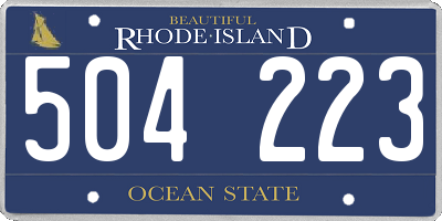 RI license plate 504223