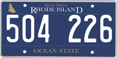 RI license plate 504226