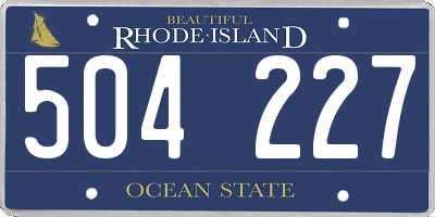 RI license plate 504227
