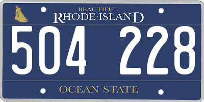 RI license plate 504228