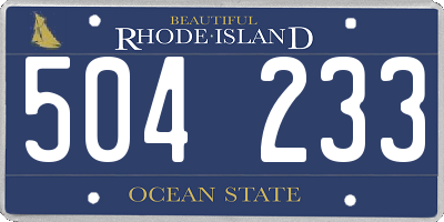 RI license plate 504233