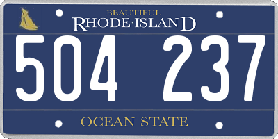 RI license plate 504237