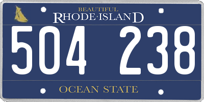 RI license plate 504238