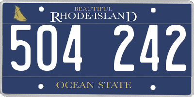 RI license plate 504242