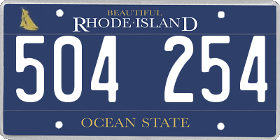 RI license plate 504254