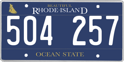 RI license plate 504257